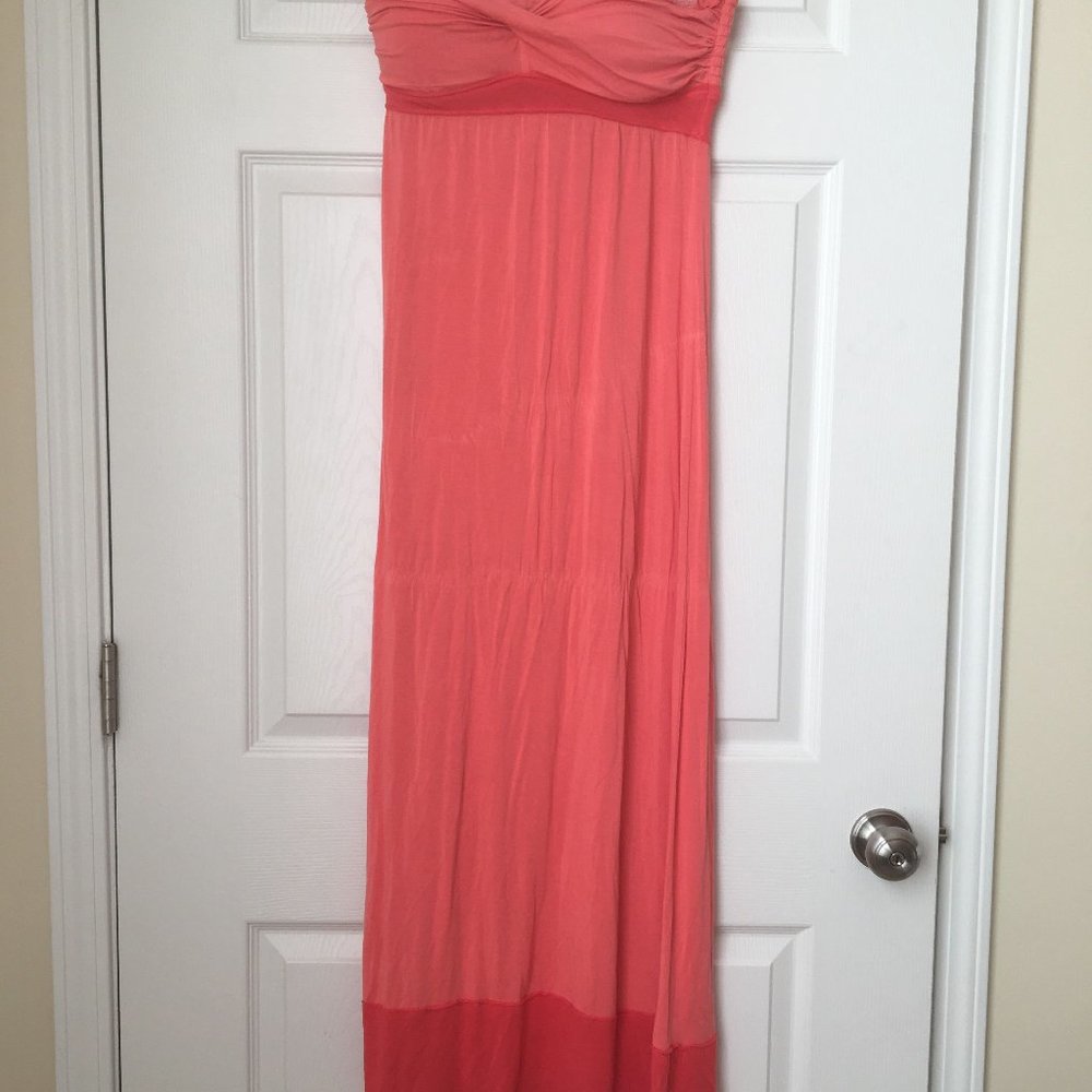 Strapless, long flowy maxi-dress